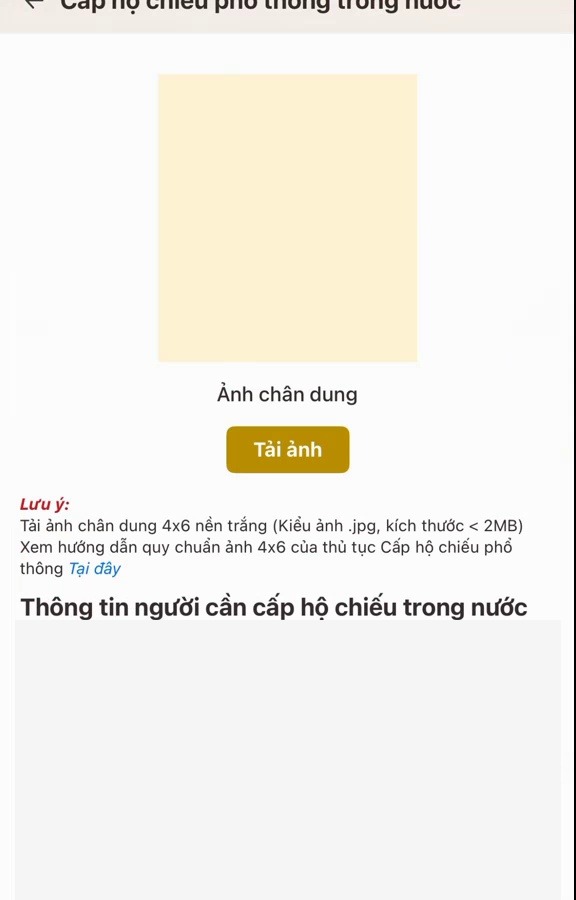 Bước 4: Khai thông tin và tải ảnh - ảnh chụp từ video hướng dẫn