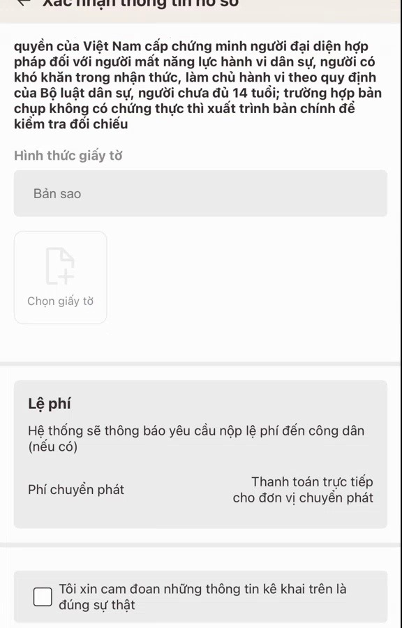 Bước 6: Kiểm tra và gửi yêu cầu - ảnh chụp từ video hướng dẫn